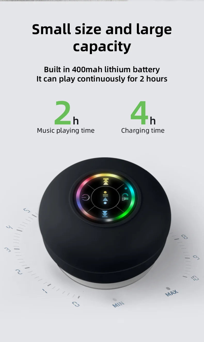Portable Waterproof Bluetooth Shower Speaker
