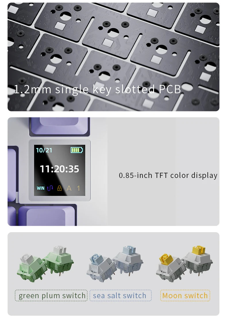 Mechanical Keyboard Wired/2.4GHz/BT for PC